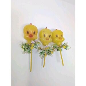 Vintage EASTER CHICK Chick Head flowers on stick mcm
